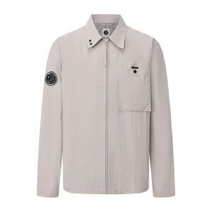 Pretty Green Mens Nylon Overshirt / Light Grey